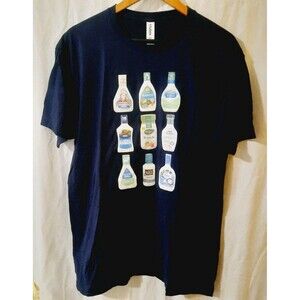 Ranch Humor T-Shirt All Styles Of Ranch Bottles Unisex Size Large Blue